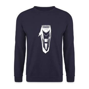 Haarschneidemaschine Friseur - Unisex Pullover - Navy - Vorne - Alina (178cm) & Michal (187cm)