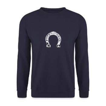fer à cheval blanc - Sweat-shirt Unisexe - marine - Devant - Alina (178cm) & Michal (187cm)