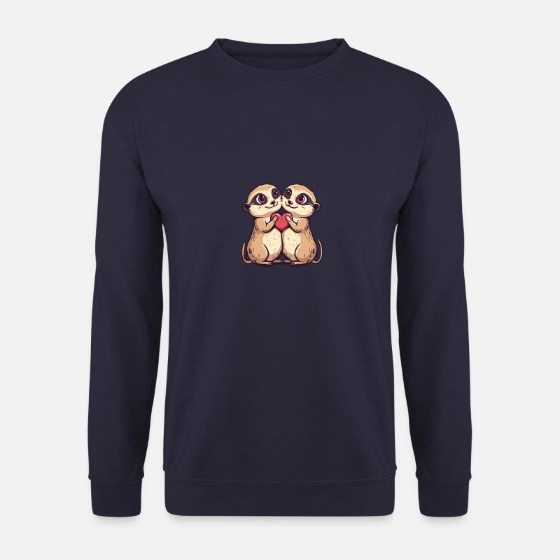 Couple de suricates amour Saint-Valentin - Sweat-shirt Unisexe - marine