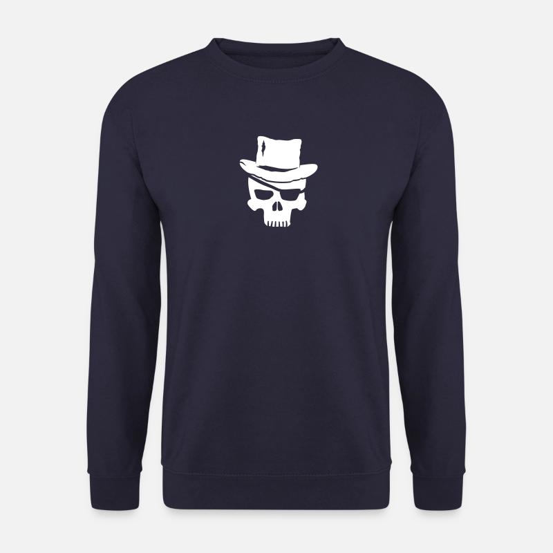 skull pirate hat - Unisex Pullover - Navy