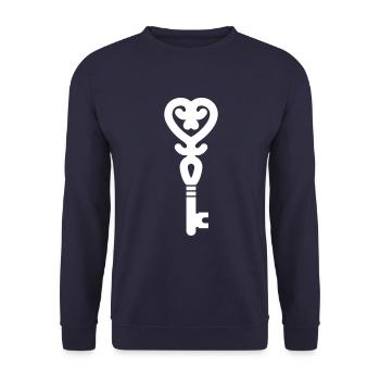 Mariage clé du cœur - Sweat-shirt Unisexe - marine - Devant - Alina (178cm) & Michal (187cm)