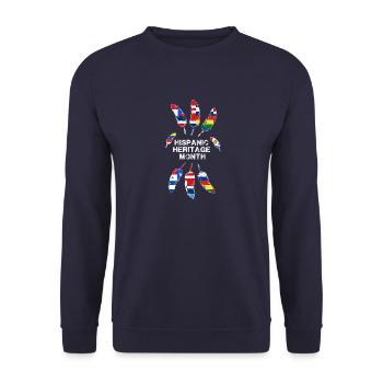 Hispanic Heritage Month,hispanic,feathers,latino - Unisex Pullover - Navy - Vorne - Alina (178cm) & Michal (187cm)
