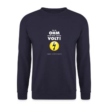 Ohm-2 - Unisex Pullover - Navy - Vorne - Alina (178cm) & Michal (187cm)
