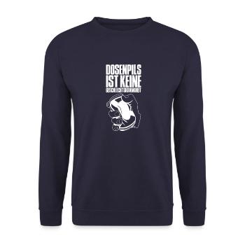 Biertrinker Saufen Alkohol Dosenbier Trinker Bier - Unisex Pullover - Navy - Vorne - Alina (178cm) & Michal (187cm)