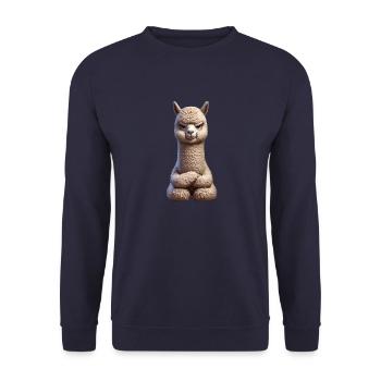 Alpaka grimmig 1 - Unisex Pullover - Navy - Vorne - Alina (178cm) & Michal (187cm)