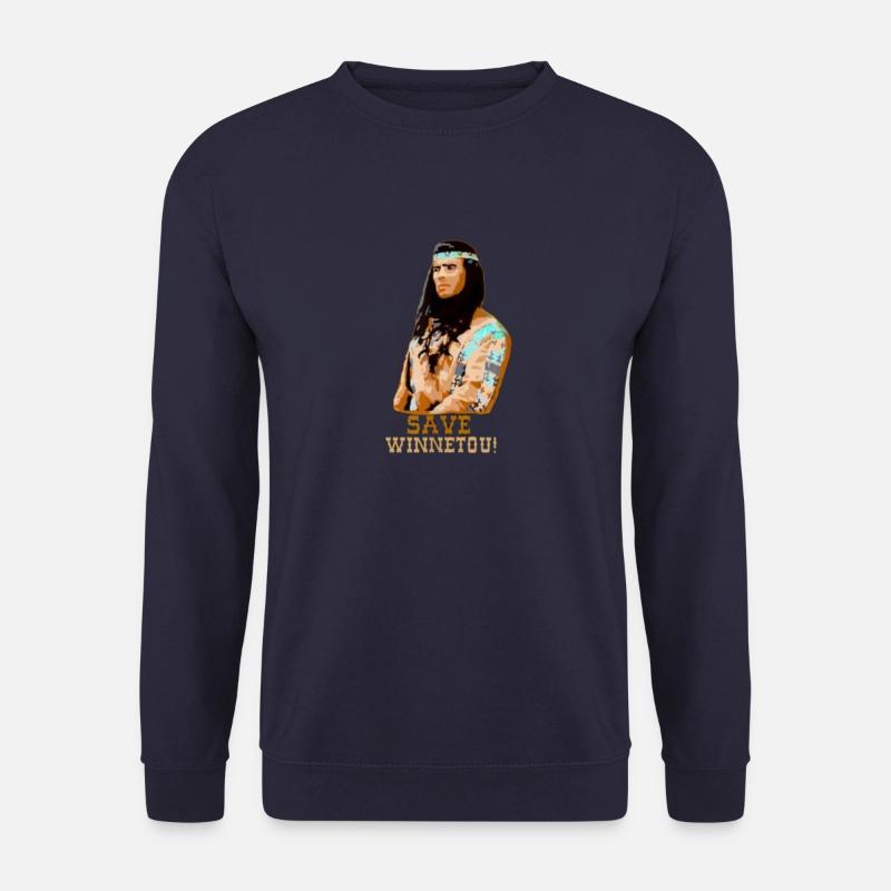 save winnetou,winnetou,indianer,illustration - Unisex Pullover - Navy