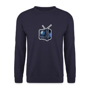 Blue retro television - Unisex Sweatshirt - navy - Front - Alina (178cm) & Michal (187cm)