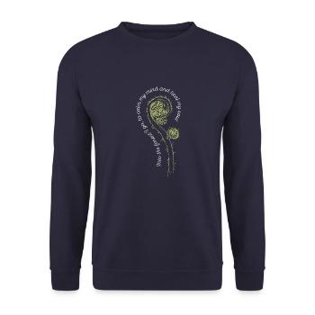 Into the forest - Farn grün weiß - Unisex Pullover - Navy - Vorne - Alina (178cm) & Michal (187cm)