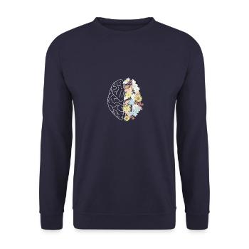 Brain Flowers Brain Medicine Nature Doctor Doctor - Unisex Sweatshirt - navy - Front - Alina (178cm) & Michal (187cm)
