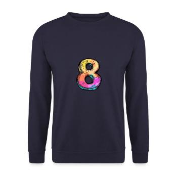 Bande dessinée à 8 chiffres - Sweat-shirt Unisexe - marine - Devant - Alina (178cm) & Michal (187cm)