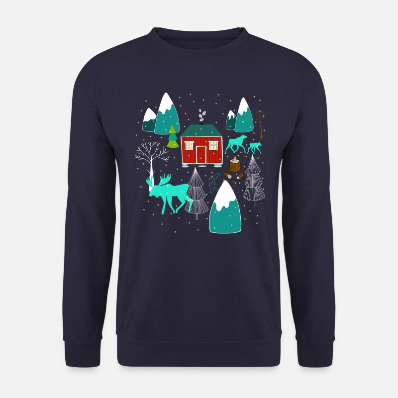 Weihnachten Elch I Geschenk Winterstimmung - Unisex Pullover - Navy