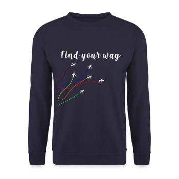 Pilote d'avion disant - Sweat-shirt Unisexe - marine - Devant - Alina (178cm) & Michal (187cm)