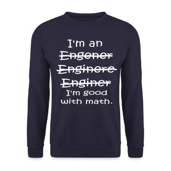 Ingénieur ingénieur maths - Sweat-shirt Unisexe - marine - Devant - Alina (178cm) & Michal (187cm)