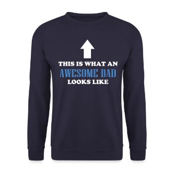 Vatertag Geschenk - Unisex Pullover - Navy - Vorne - Alina (178cm) & Michal (187cm)