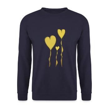 Coeurs dorés - Sweat-shirt Unisexe - marine - Devant - Alina (178cm) & Michal (187cm)
