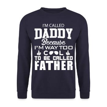 super cool daddy - Unisex Pullover - Navy - Vorne - Alina (178cm) & Michal (187cm)
