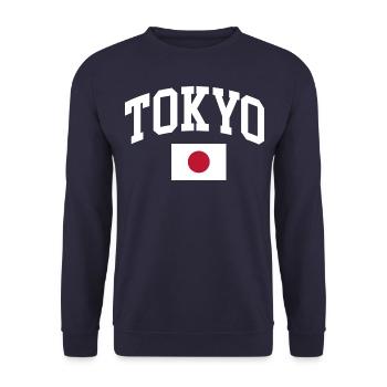 Tokyo Japan Flagge - Unisex Pullover - Navy - Vorne - Alina (178cm) & Michal (187cm)
