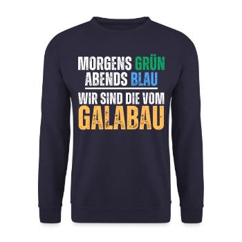 Gartenbau Landschaftsbau Galabau Spruch - Unisex Pullover - Navy - Vorne - Alina (178cm) & Michal (187cm)