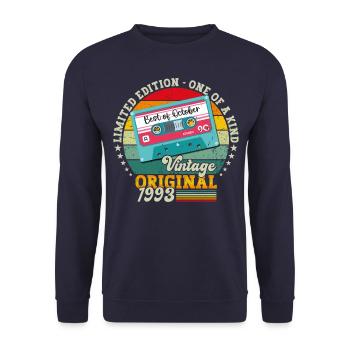 30th Birthday Retro Cassette Best of Octobre 1993 - Sweat-shirt Unisexe - marine - Devant - Alina (178cm) & Michal (187cm)