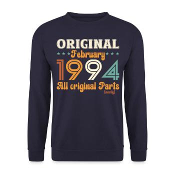 30. Geburtstag Original Februar Jahrgang 1994 - Unisex Pullover - Navy - Vorne - Alina (178cm) & Michal (187cm)