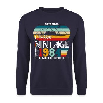 40e anniversaire classique février millésime 1984 - Sweat-shirt Unisexe - marine - Devant - Alina (178cm) & Michal (187cm)