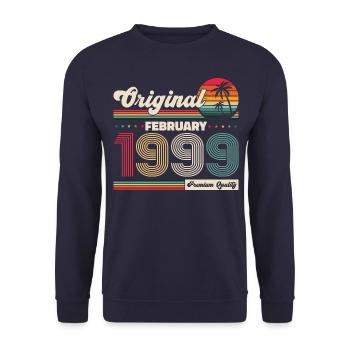 25e anniversaire Original Février Année 1999 - Sweat-shirt Unisexe - marine - Devant - Alina (178cm) & Michal (187cm)