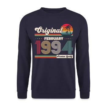 30. Geburtstag Original Februar Jahrgang 1994 - Unisex Pullover - Navy - Vorne - Alina (178cm) & Michal (187cm)