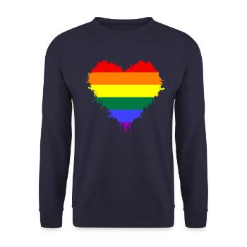 LGBTQ CSD GAY LOVE - Unisex Pullover - Navy - Vorne - Alina (178cm) & Michal (187cm)