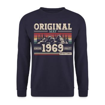 Original mai 1969 Vintage 1969 anniversaire 1969 - Sweat-shirt Unisexe - marine - Devant - Alina (178cm) & Michal (187cm)