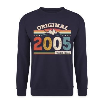 20th Birthday Year 2005 Vintage 2005 Original - Unisex Sweatshirt - navy - Front - Alina (178cm) & Michal (187cm)