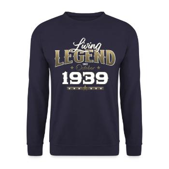 85th Birthday Legend October 1939 Volume 39 - Unisex Sweatshirt - navy - Front - Alina (178cm) & Michal (187cm)