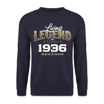 88th Birthday Legend October 1936 Volume 36 - Unisex Sweatshirt - navy - Front - Alina (178cm) & Michal (187cm)