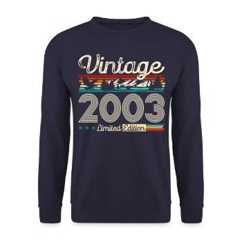 21. Geburtstag Original Legende Jahrgang 2003 - Unisex Pullover - Navy - Vorne - Alina (178cm) & Michal (187cm)