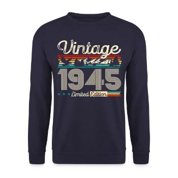 80ème Anniversaire Légende Millésime 1945 Vintage 45 - Sweat-shirt Unisexe - marine - Devant - Alina (178cm) & Michal (187cm)