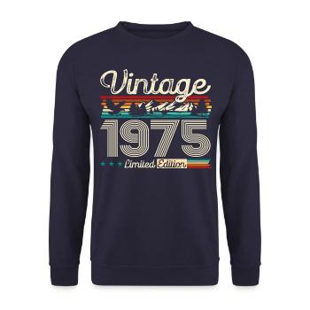 50ème Anniversaire Original Vintage 1975 Vintage 75 - Sweat-shirt Unisexe - marine - Devant - Alina (178cm) & Michal (187cm)
