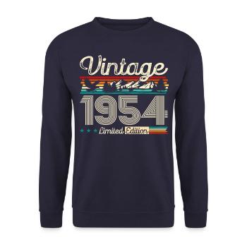 70. Geburtstag Legende Vintage 1954 Jahrgang 1954 - Unisex Pullover - Navy - Vorne - Alina (178cm) & Michal (187cm)