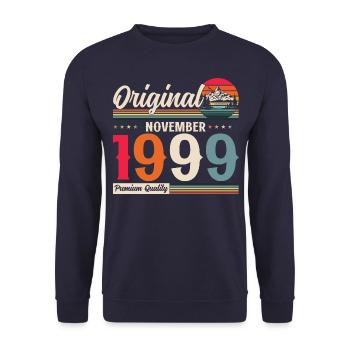 25th Birthday Original November 1999 Volume 99 - Unisex Sweatshirt - navy - Front - Alina (178cm) & Michal (187cm)
