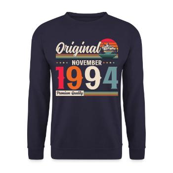 30th Birthday Original November 1994 Volume 94 - Unisex Sweatshirt - navy - Front - Alina (178cm) & Michal (187cm)