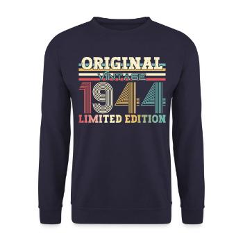 Original 1944 Vintage 1944 80th Birthday 1944 - Unisex Sweatshirt - navy - Front - Alina (178cm) & Michal (187cm)