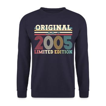 19th Birthday Original July 2005 Vintage 2005 - Unisex Sweatshirt - navy - Front - Alina (178cm) & Michal (187cm)