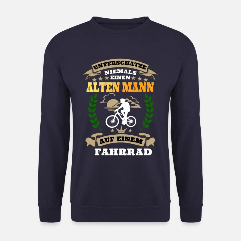 Unterschätze niemals einen Alten Mann auf Fahrrad - Unisex Pullover - Navy