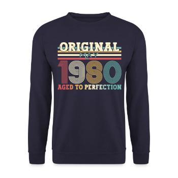 Original mai 1980 Vintage 1980 anniversaire 1980 - Sweat-shirt Unisexe - marine - Devant - Alina (178cm) & Michal (187cm)