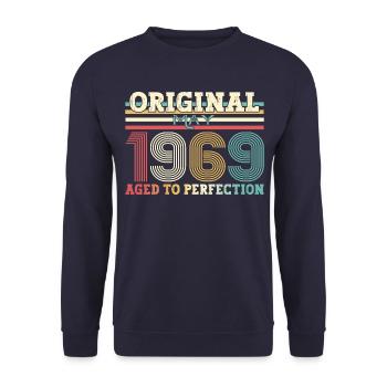 Original mai 1969 Vintage 1969 anniversaire 1969 - Sweat-shirt Unisexe - marine - Devant - Alina (178cm) & Michal (187cm)