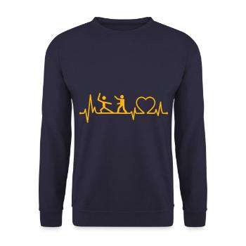 Wing Chun Herzschlag - Unisex Pullover - Navy - Vorne - Alina (178cm) & Michal (187cm)