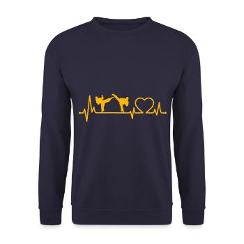 Taekwondo Battement de cœur - Sweat-shirt Unisexe - marine - Devant - Alina (178cm) & Michal (187cm)