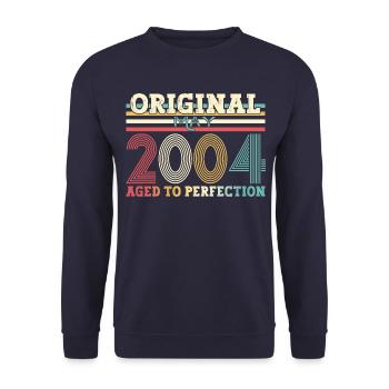 Original May 2004 Vintage 2004 Birthday 2004 - Unisex Sweatshirt - navy - Front - Alina (178cm) & Michal (187cm)