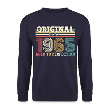 Original mai 1965 Vintage 1965 anniversaire 1965 - Sweat-shirt Unisexe - marine - Devant - Alina (178cm) & Michal (187cm)