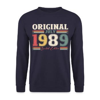 35ème Anniversaire Original 1989 Millésime 1989 - Sweat-shirt Unisexe - marine - Devant - Alina (178cm) & Michal (187cm)