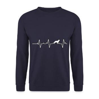Herzschlag des Deutschen Schäferhundes - Unisex Pullover - Navy - Vorne - Alina (178cm) & Michal (187cm)