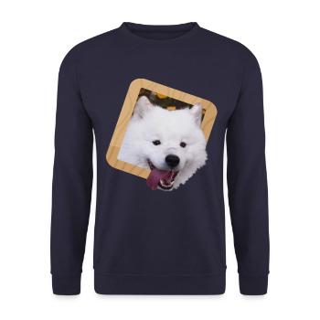 Samoyed puppy in a frame - Unisex Sweatshirt - navy - Front - Alina (178cm) & Michal (187cm)